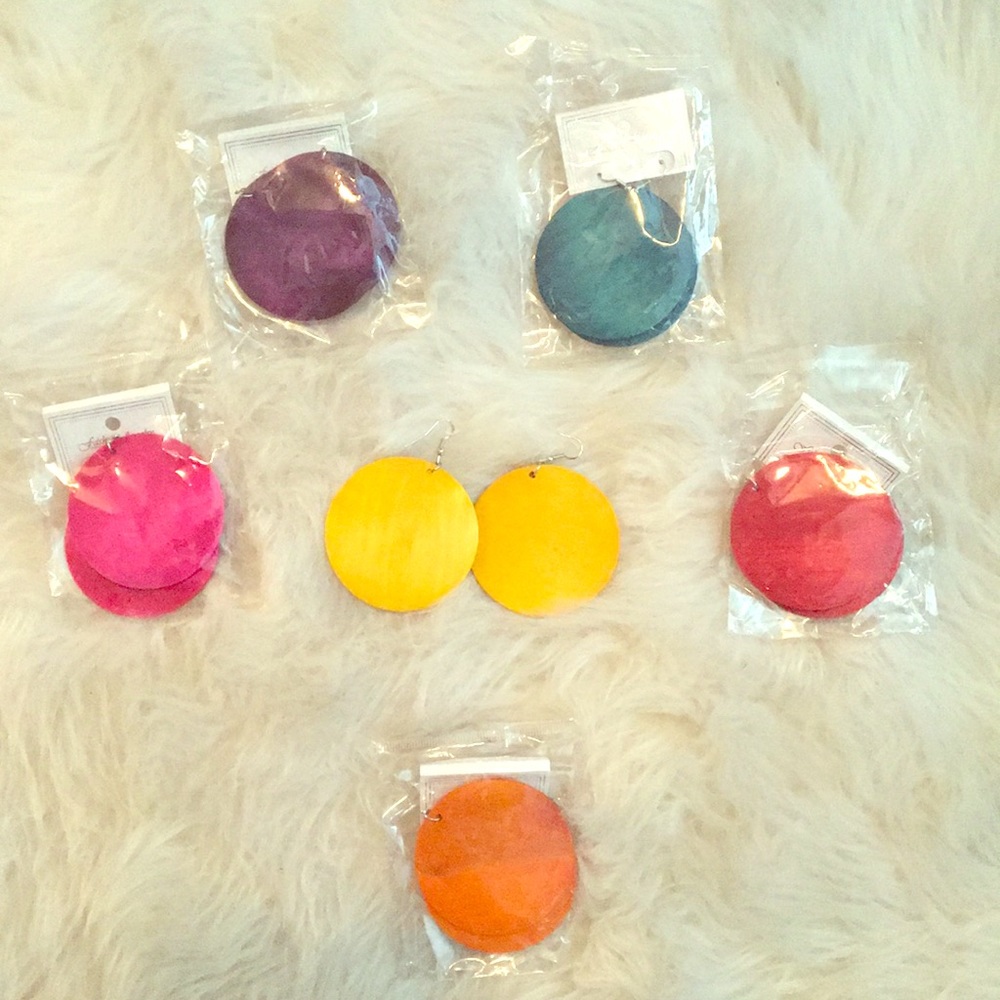 Colored Wooden Earrings